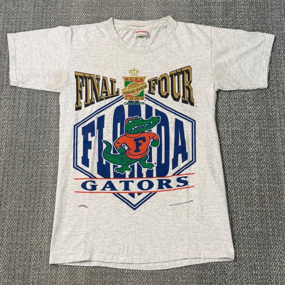 Vintage‎ 90s Florida Gators Final Four 1994 T-Shirt Gray Basketball NCAA Small